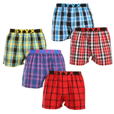  5PACK férfi bő szárú boxeralsók Styx sportos gumipánt többszínű (5B103135) M férfi alsó