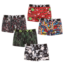 5PACK férfi boxeralsó Styx art sportos gumipánt többszínben (G85052535759) M férfi alsó