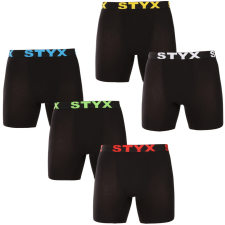  5PACK férfi boxeralsó Styx hosszú sportos gumipánt fekete (5UN9601) XL férfi alsó
