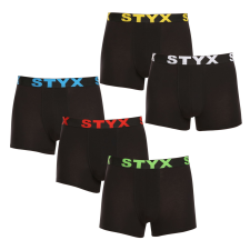  5PACK Férfi boxeralsó Styx sportos gumipánt fekete (5G9601) M férfi alsó