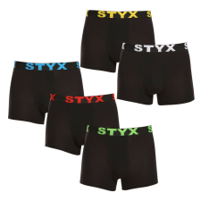 5PACK Férfi boxeralsó Styx sportos gumipánt fekete (5G9601) XL férfi alsó