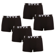 5PACK Férfi boxeralsó Styx sportos gumipánt fekete (5G960) L férfi alsó