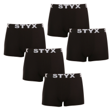 5PACK férfi boxeralsó Styx sportos gumipánt nagyméretű fekete (5R960) 4XL férfi alsó