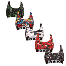 5PACK női sportmelltartó Styx sport art többszínű (5IP8502379) L melltartó