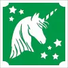  5x5 cm-es Csillámtetoválás sablon - Unikornis 430