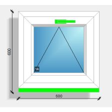  60x60 bukó ablak Deceuninck Vision 76 nyílászáró