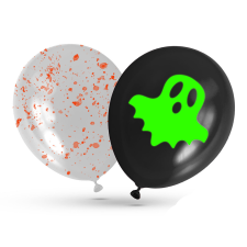 6 darabos latex lufi szett – Halloween – Foszforeszkáló szellemek party kellék