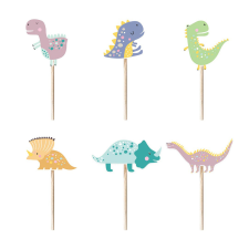  6 darabos papír tortadekoráció – Dinoszaurusz party kellék
