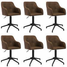  6 db barna szövet forgó étkezőszék bútor