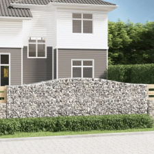  6 db íves horganyzott vas gabion kosár 400x50x120/140 cm kerti tárolás