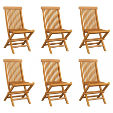  6 db összecsukható tömör tíkfa kerti szék kerti bútor