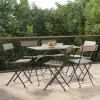  6 db szürke polyrattan összecsukható bisztrószék