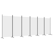  6 paneles fehér szövet térelválasztó 520x180 cm bútor