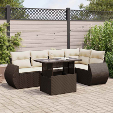 6 részes barna polyrattan kerti ülőgarnitúra párnával kerti bútor