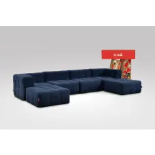  6 Teiliges Modulares Sofa – Blau bútor