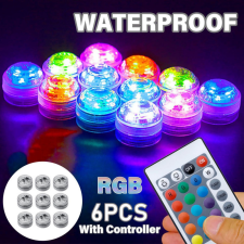  6db RGB-s merülő medencevilágítás medence kiegészítő