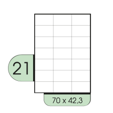  70x42.3mm íves etikett címke etikett