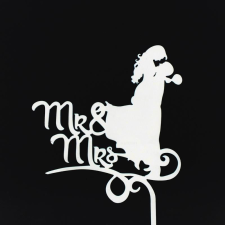  7683 27 Esküvői tortadísz fehér dekorációs kellék