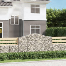 7 db íves horganyzott vas gabion kosár 200x30x120/140 cm kerti tárolás