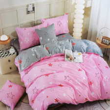  7 részes csillagos ágyneműhuzat, Rózsaszín-szürke AB107-6 lakástextília
