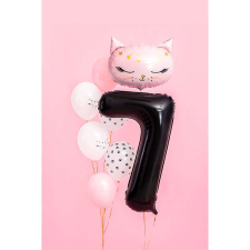 7. szám, fólia lufi, 86 cm, fekete party kellék