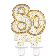 80 ÉVSZÁMOS GLITTERES GYERTYA TORTÁRA gyertya