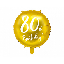 80. évszámos Happy Birthday fólia lufi - 45 cm party kellék