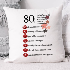  80. szülinapi párna - Ajándék születésnapra lakástextília