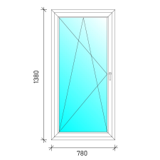  80x140 Bukó-nyíló műanyag ablak nyílászáró