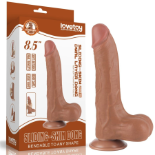 8.5'' Sliding Skin Dual Layer Dong Brown II műpénisz, dildó