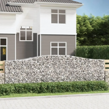  8 db íves horganyzott vas gabion kosár 400x50x120/140 cm kerti tárolás
