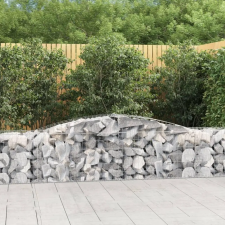  8 db íves horganyzott vas gabion kosár 400x50x60/80 cm kerti tárolás