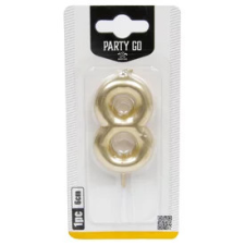  8-s szám gyertya ARANY 6 cm party kellék