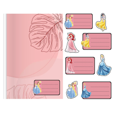 8db KÖNYVTÁRPAPÍR matricák - BIBLIOTÁR PRINCESSES + INGYENES matricák matrica