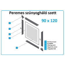  90*120-as alumínium keretes szúnyogháló szett (peremes) szúnyogháló