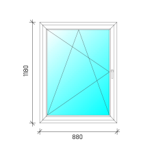  90x120 Bukó-nyíló műanyag ablak nyílászáró
