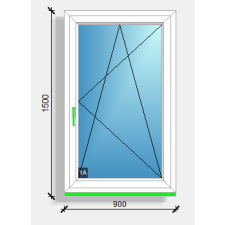  90x150 nyíló-bukó ablak Deceuninck Vision 76 nyílászáró