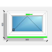 90x60 bukó ablak Deceuninck Vision 76 nyílászáró