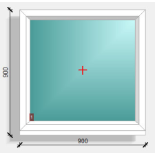  90x90 fix ablak Rehau Synego 80 nyílászáró
