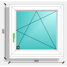  90x90 nyíló-bukó ablak Deceuninck Elegant 76 nyílászáró