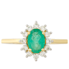  9 Karátos Arany Gyűrű Brazil Smaragddal és Természetes Cirkónnal, PCY11219/54