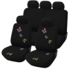  9 részes Pillangós autós üléshuzat szett - Légzsákos - Fekete