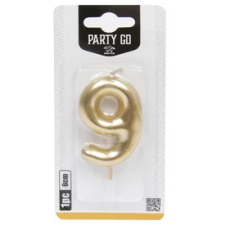 9-s szám gyertya ARANY 6 cm party kellék