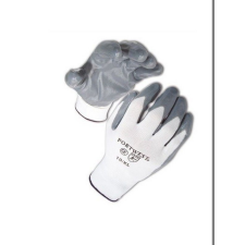 A310 - Nylon nitril tenyérmártott kesztyű. - szürke / fehér védőkesztyű