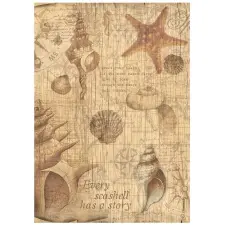  A4 rizspapír csom.- Sea Land shells dekorációs kellék