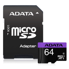 A-Data 64GB microSDXC Class 10 Premier UHS-I + adapterrel memóriakártya