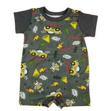 A-K Rövid ujjú baba napozó autós mintával kombidressz, body