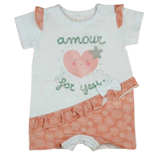 A-K Rövid ujjú kislány baba napozó szívecskés mintával kombidressz, body