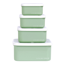  A Little Lovely Company - Erdő barátai uzsonnás doboz szett - zöld babaétkészlet