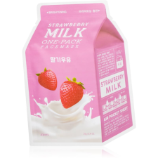 A'PIEU A’pieu One-Pack Milk Mask Strawberry fehérítő gézmaszk 21 g arcpakolás, arcmaszk